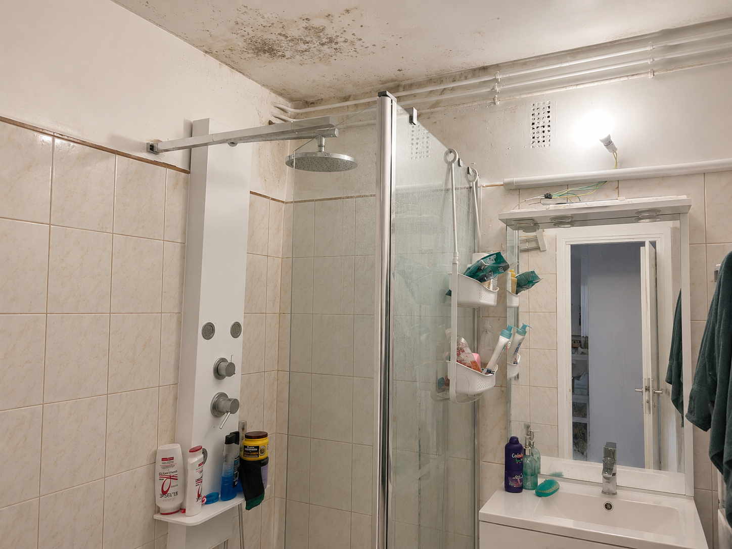 Avant travaux : ancienne salle de bain avant refonte complète